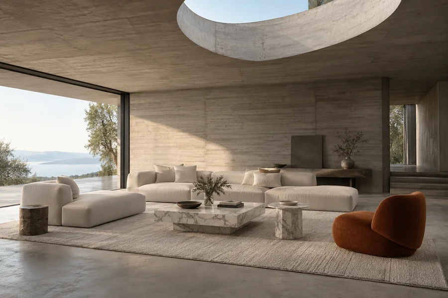 Muchas opciones — contemporary living room
